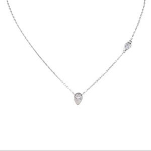 CZ By Kenneth Jay Lane Pear Bezel Necklace